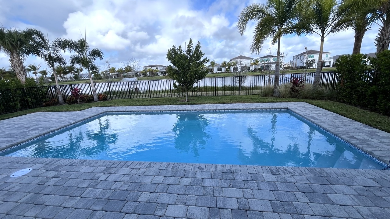 Lakefront view from private backyard