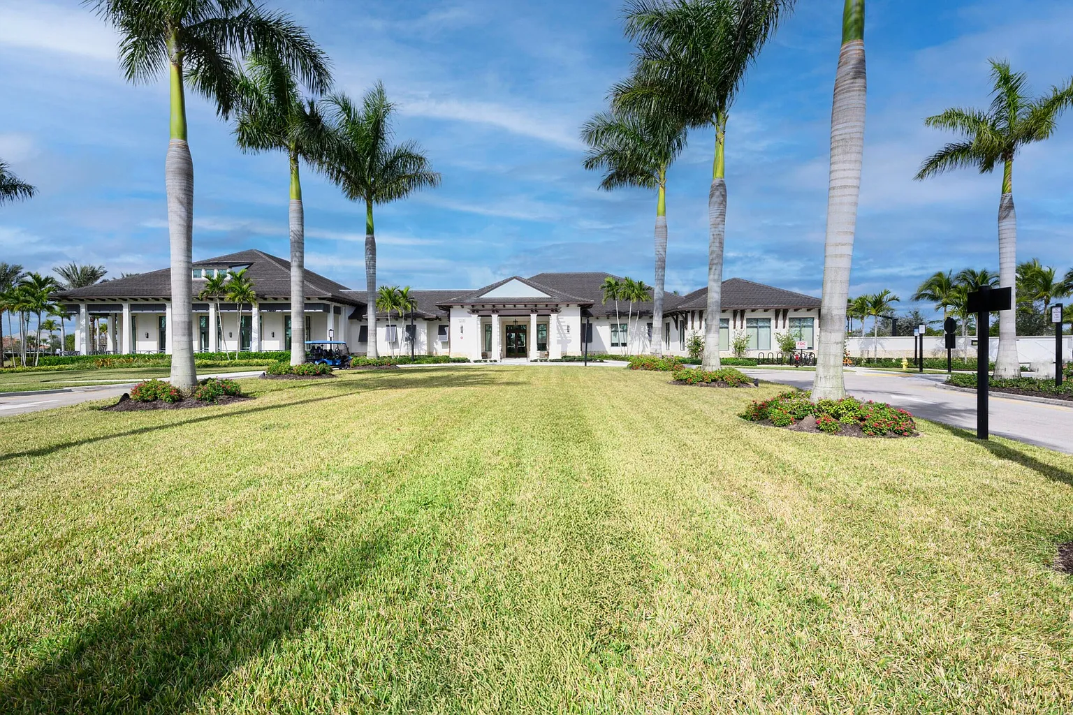 Community clubhouse exterior in Palm Beach Gardens