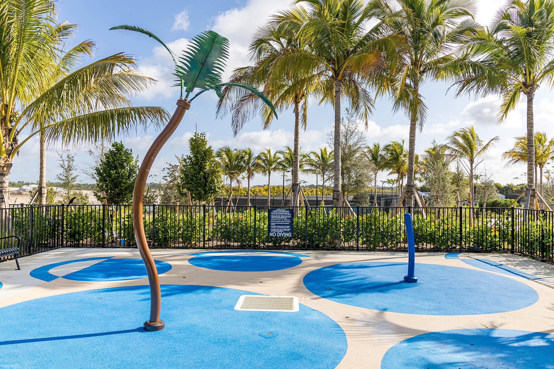 Kids splash pad and play zone at the clubhouse